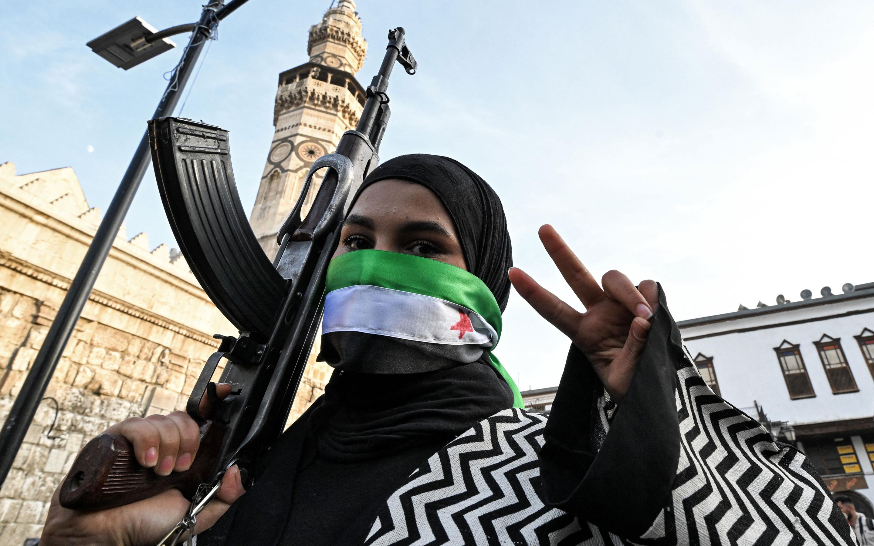 Victorious rebel in Damascus