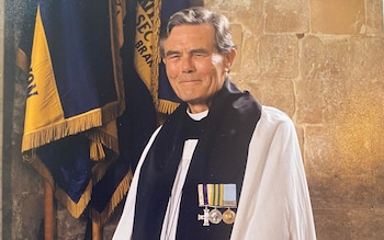 Patrick Hobson on Remembrance Sunday in Waltham Abbey, mid-1990s